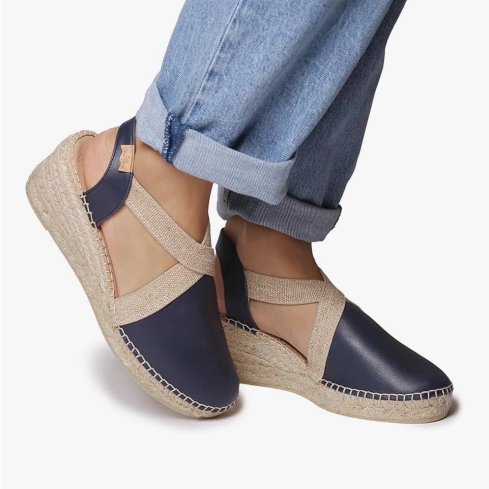 🔥NWB Toni Pons Toni Pons - TUNDRA, Women Navy Wedge Sandals - Picture 4 of 6
